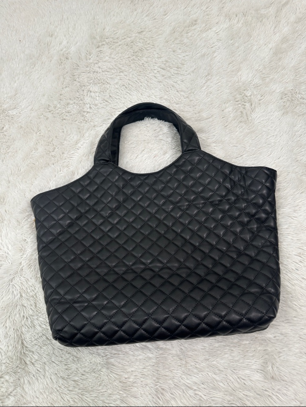 Saint Laurent Black Quilted Leather Tote with Gold YSL Logo - Picture 2 of 3